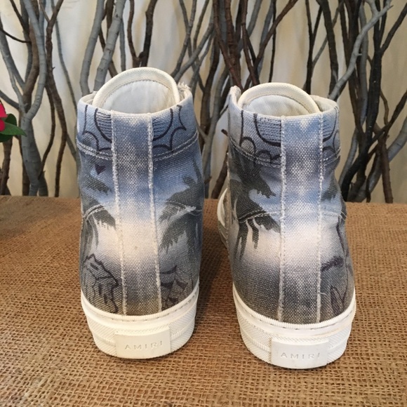 Amiri Sunset Canvas Airbrushed Palm Sneakers - Picture 4 of 14